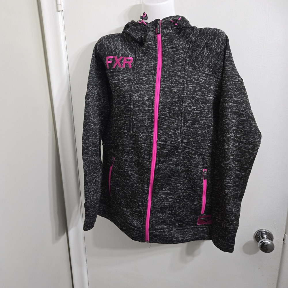 43.) Black and Pink FXR Hoodie Size L